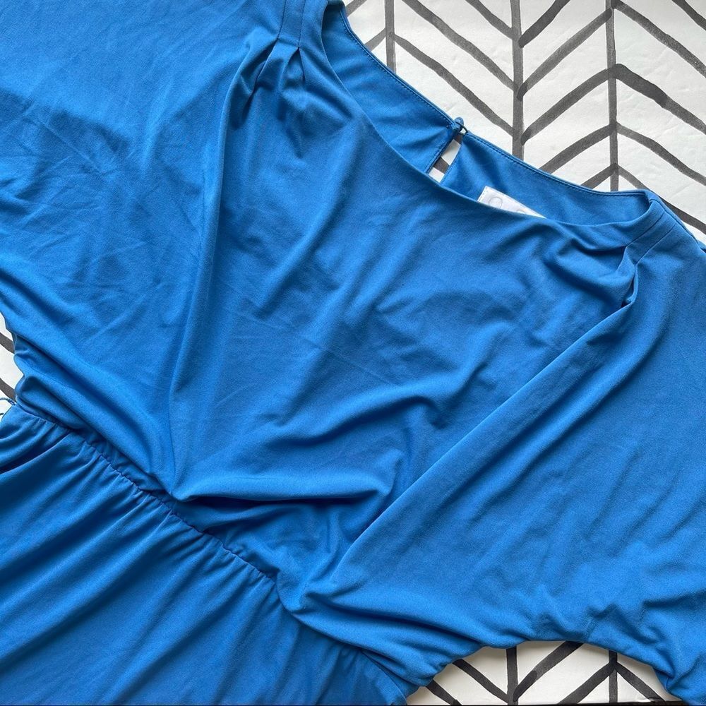 Jessica Simpson Keyhole Back Cold Shoulder Blue Dress